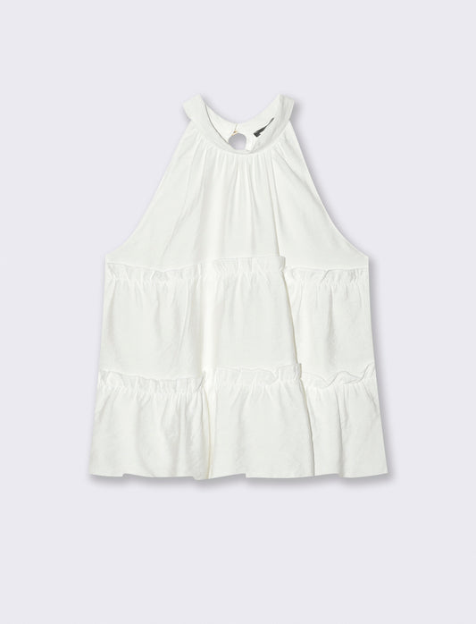Top con rouches - Bianco