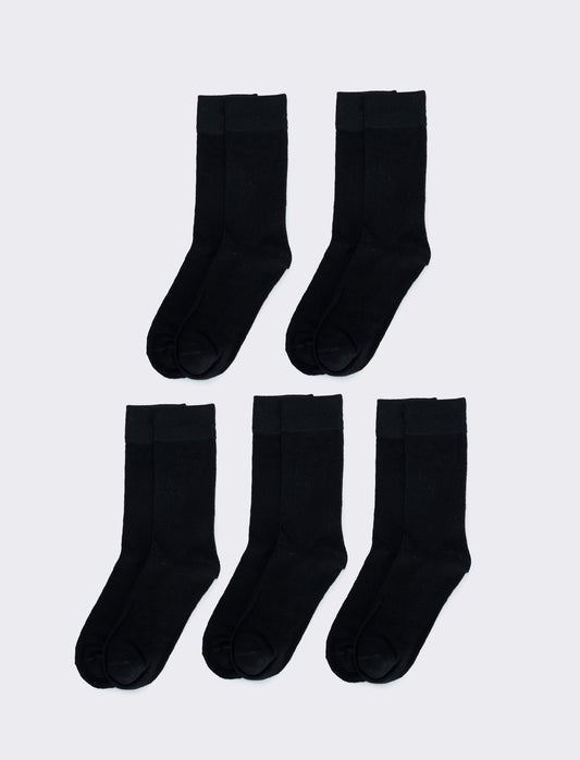 Set di 5 paia di calzini corti uomo - Nero