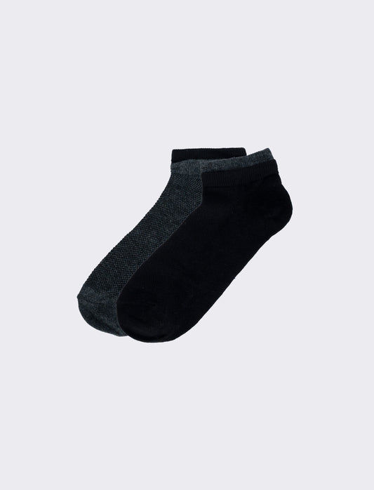 Calzini goffrati: 2 paia - Nero