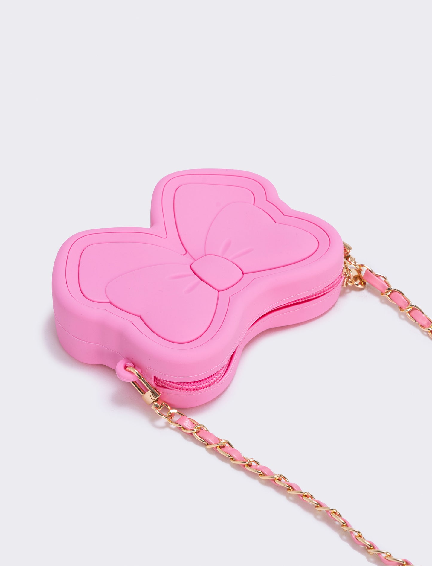 Borsa con fiocco gommata - Rosa