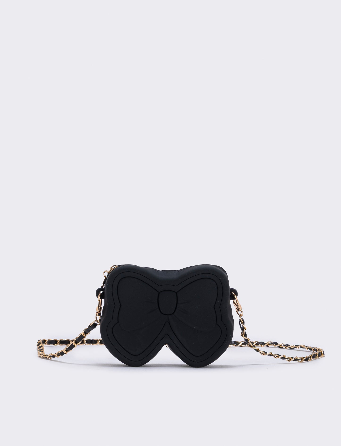 Rubberized bag with elegant bow - Black