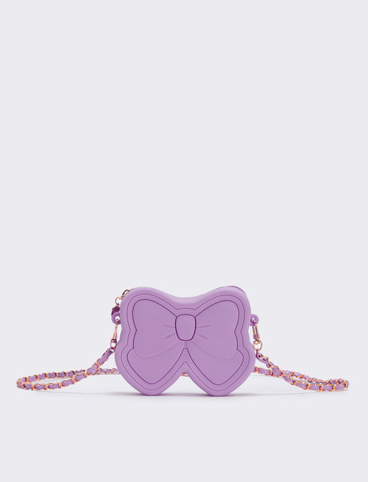 Borsa gommata con fiocco elegante - Lilla