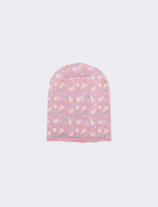 Cappello cuffia con fiori provenzali - Rosa