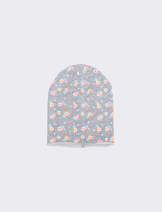 Cappello cuffia con fiori provenzali - Grigio