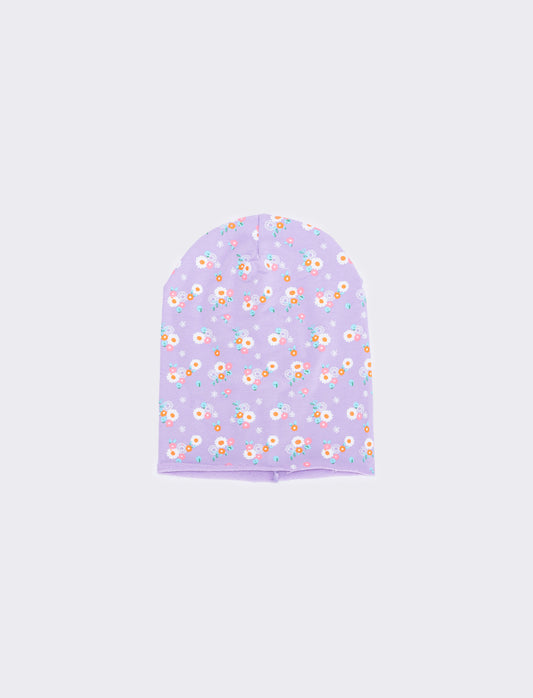 Cappello cuffia con fiori provenzali - Lilla