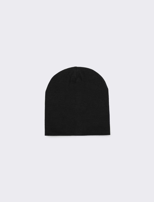 Cappello cuffia con costine eleganti - Nero