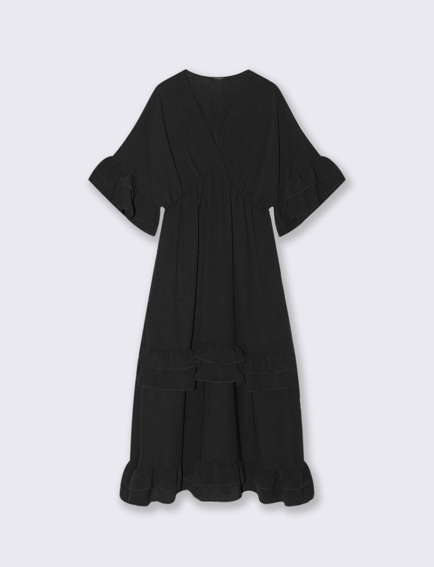 VESTITO INCROCIO CON BALZA AL FONDO - Nero