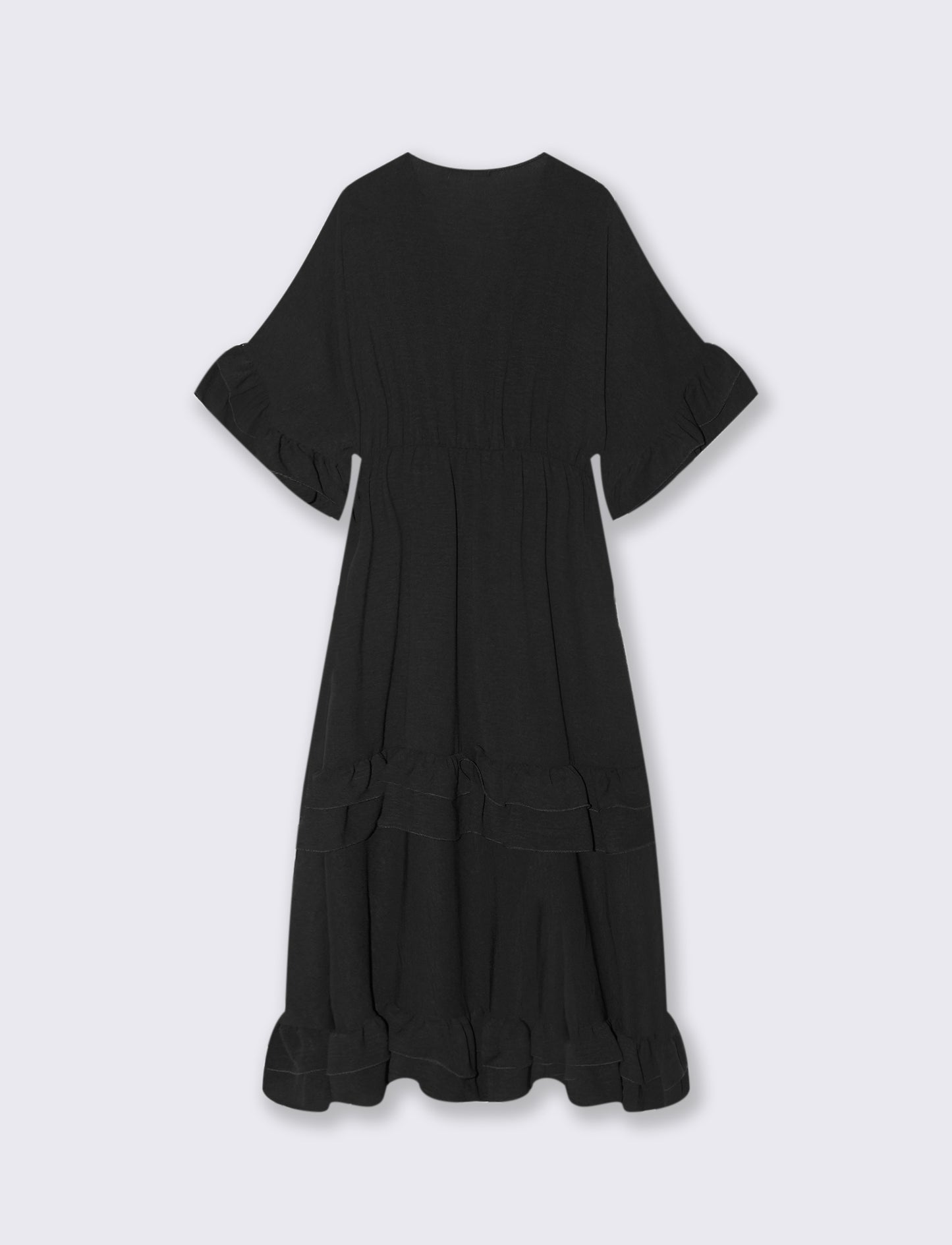 VESTITO INCROCIO CON BALZA AL FONDO - Nero