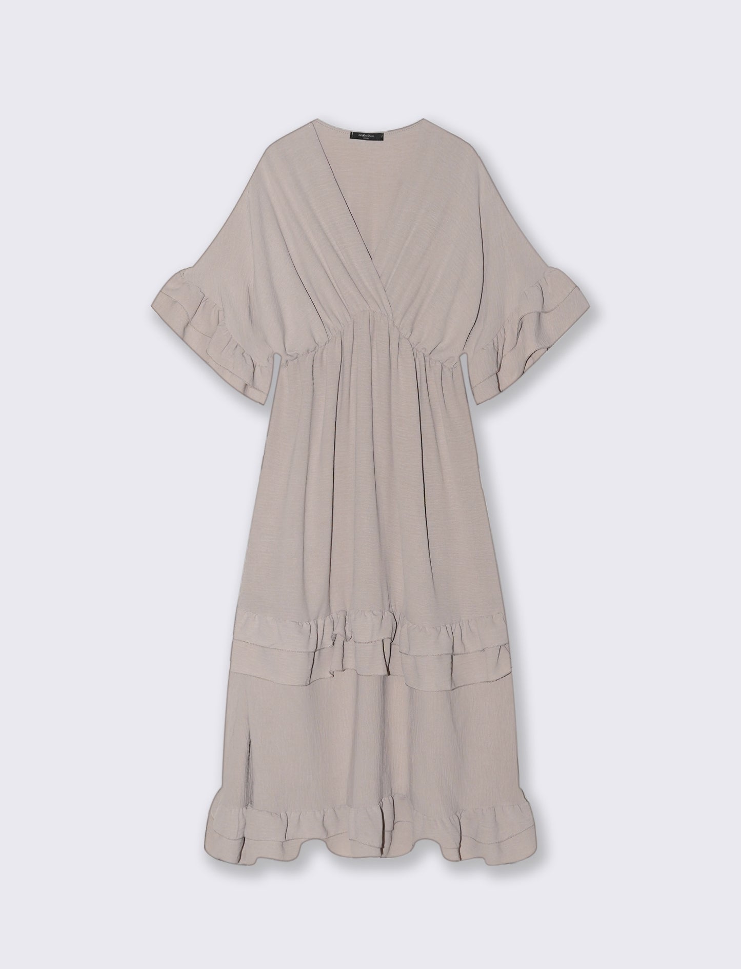 VESTITO INCROCIO CON BALZA AL FONDO - Grigio fango
