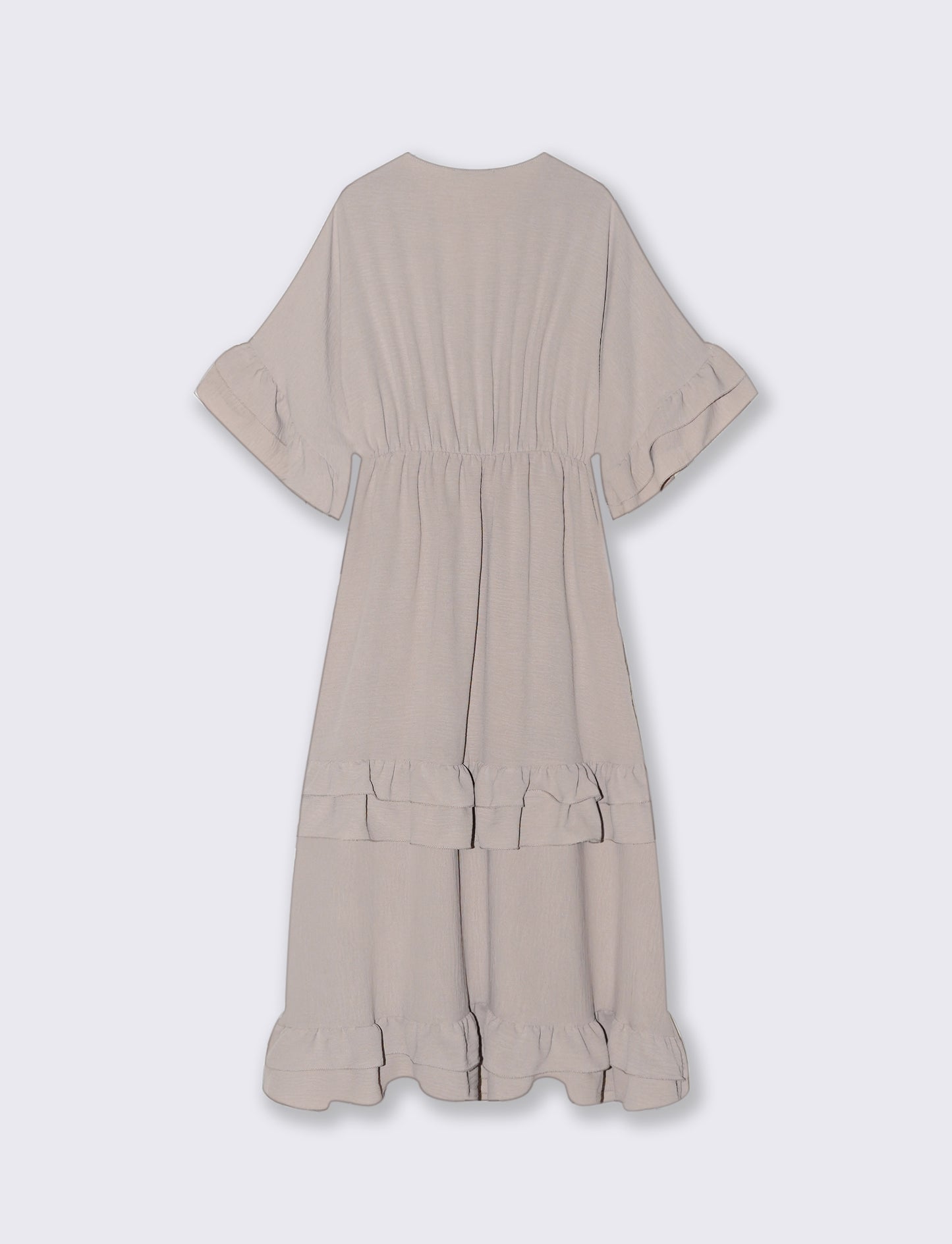VESTITO INCROCIO CON BALZA AL FONDO - Grigio fango