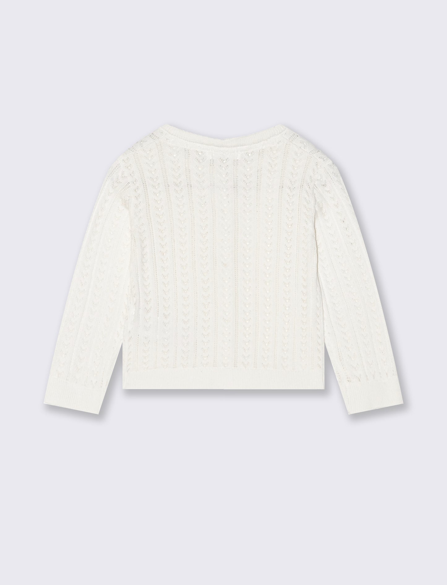 Cardigan lavorato per look romantici - Bianco latte