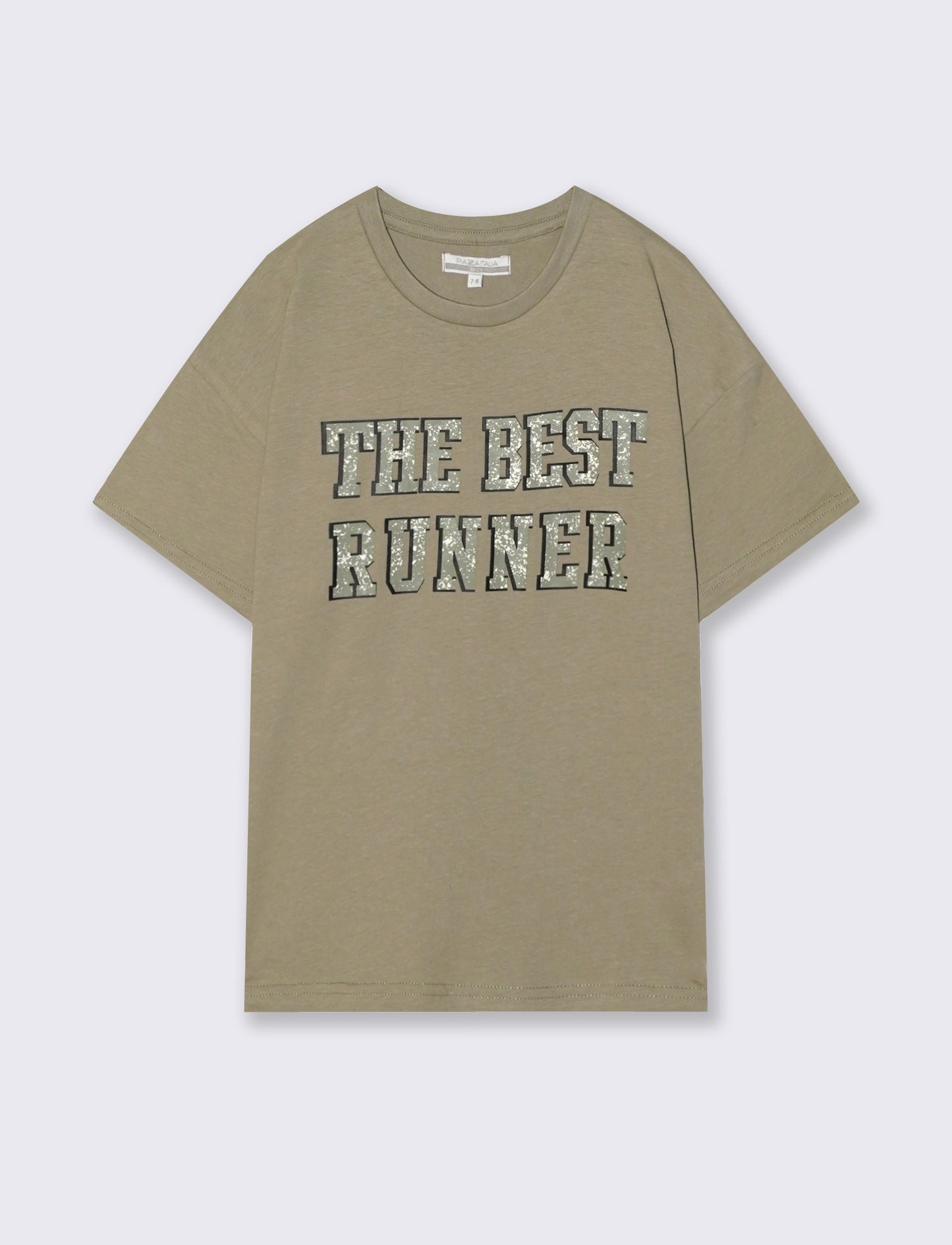 T-shirt oversize in jersey con stampa - Grigio mastice