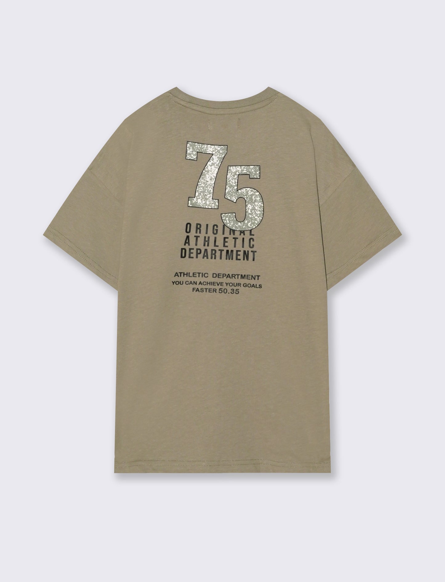 T-shirt oversize in jersey con stampa - Grigio mastice