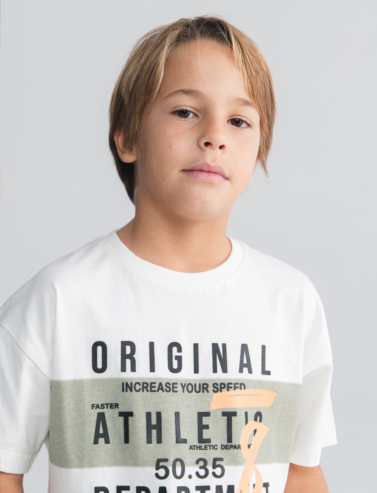 T-shirt loose in cotone con stampa estiva - Bianco latte