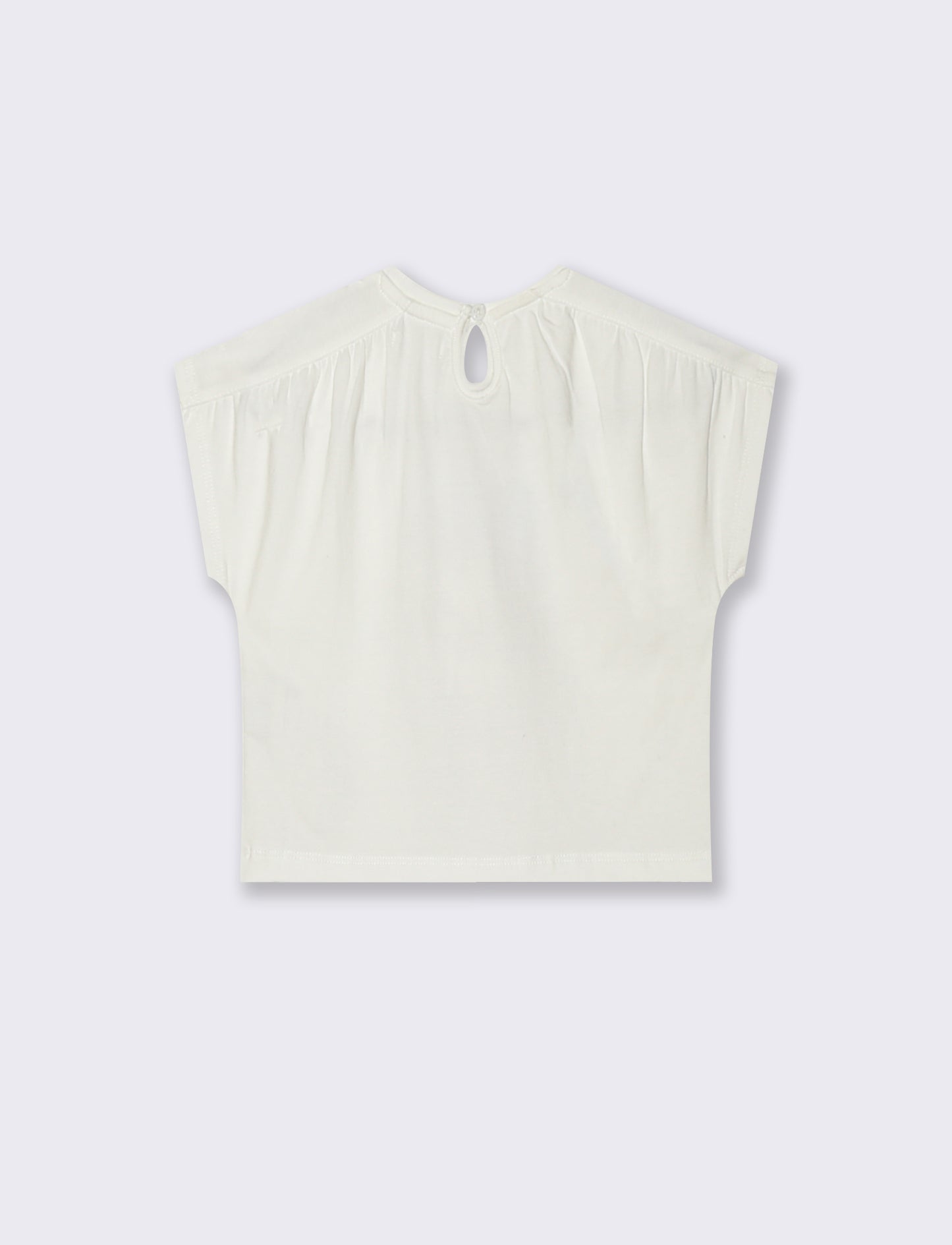 T-SHIRT GLITTER Manica corta e trendy - Bianco latte