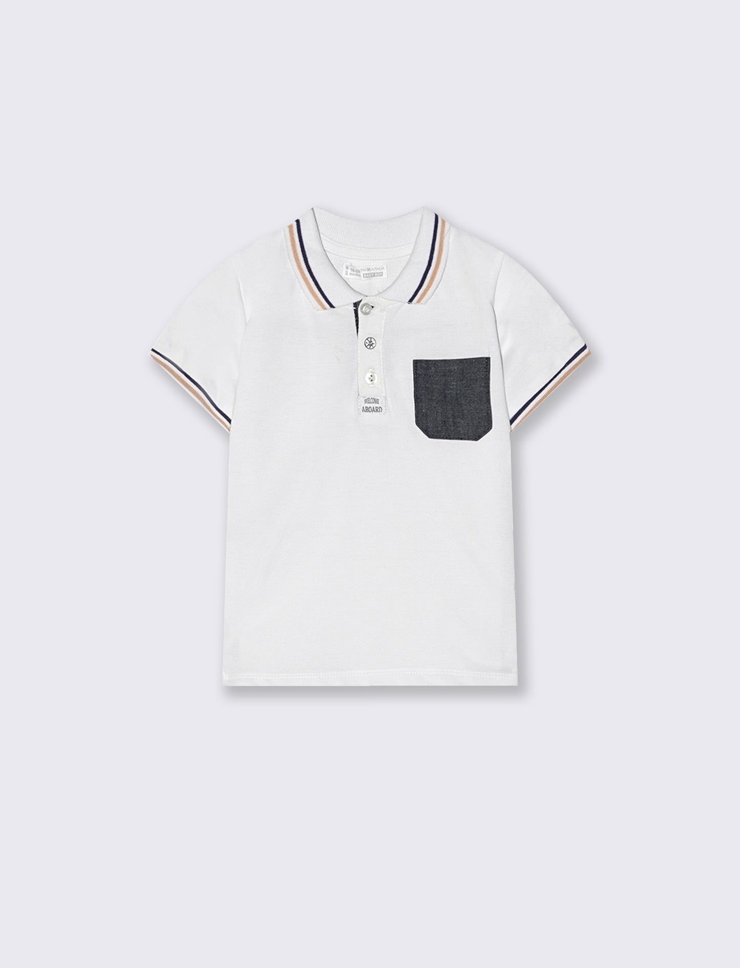 Polo a contrasto con taschino trendy - Bianco