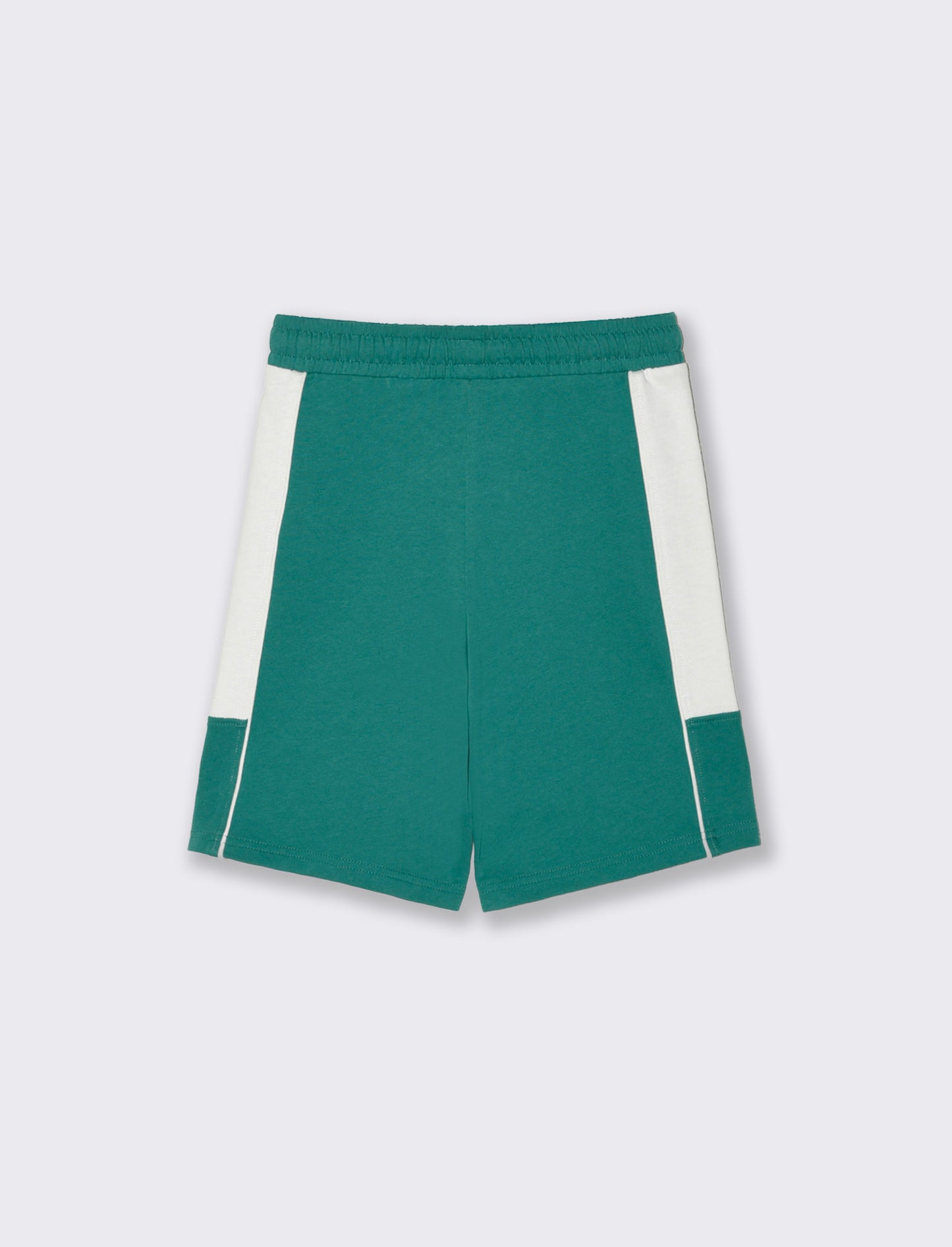 Bermuda in felpa con fasce laterali - Verde