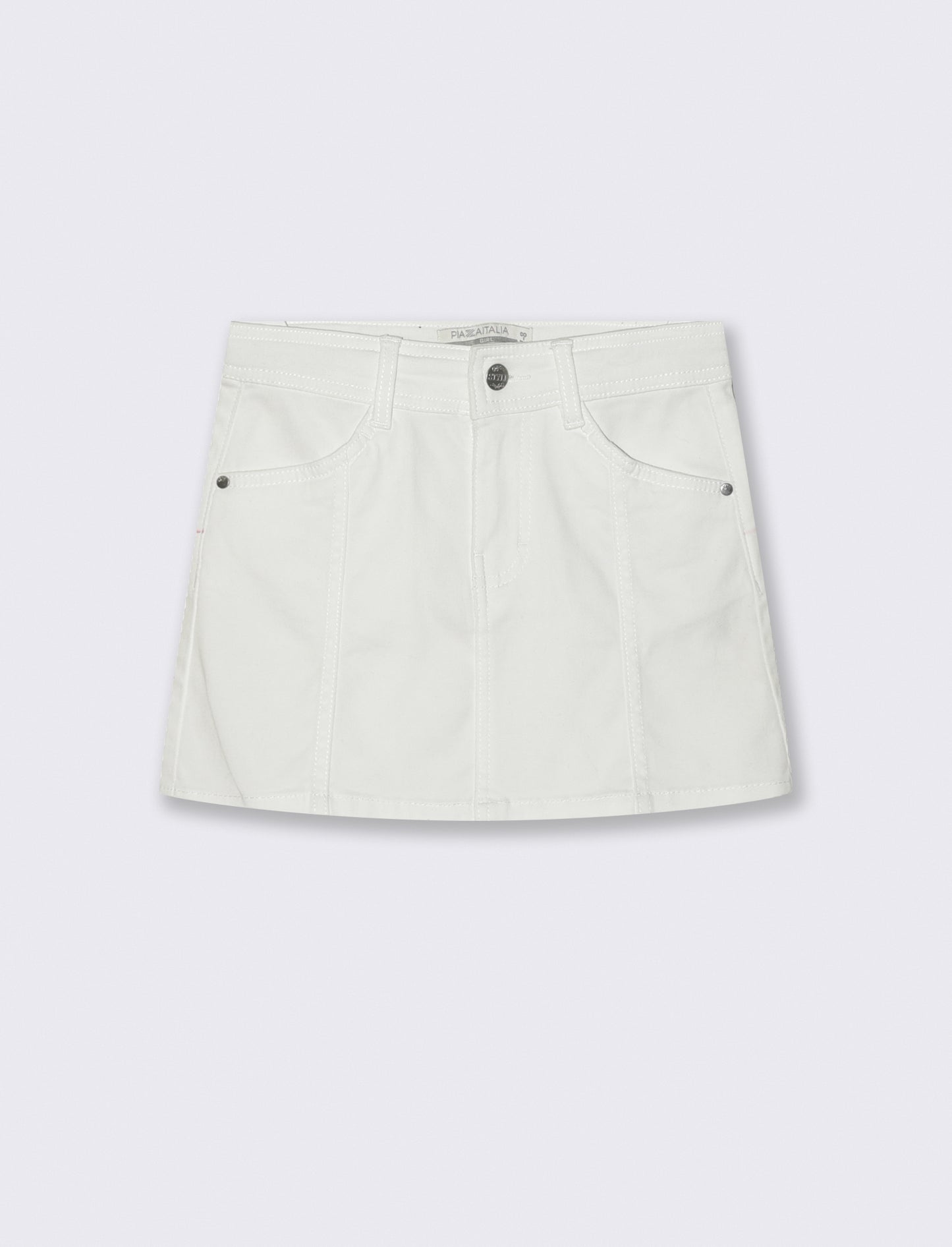 Elasticated skirt with pockets and pleats - White