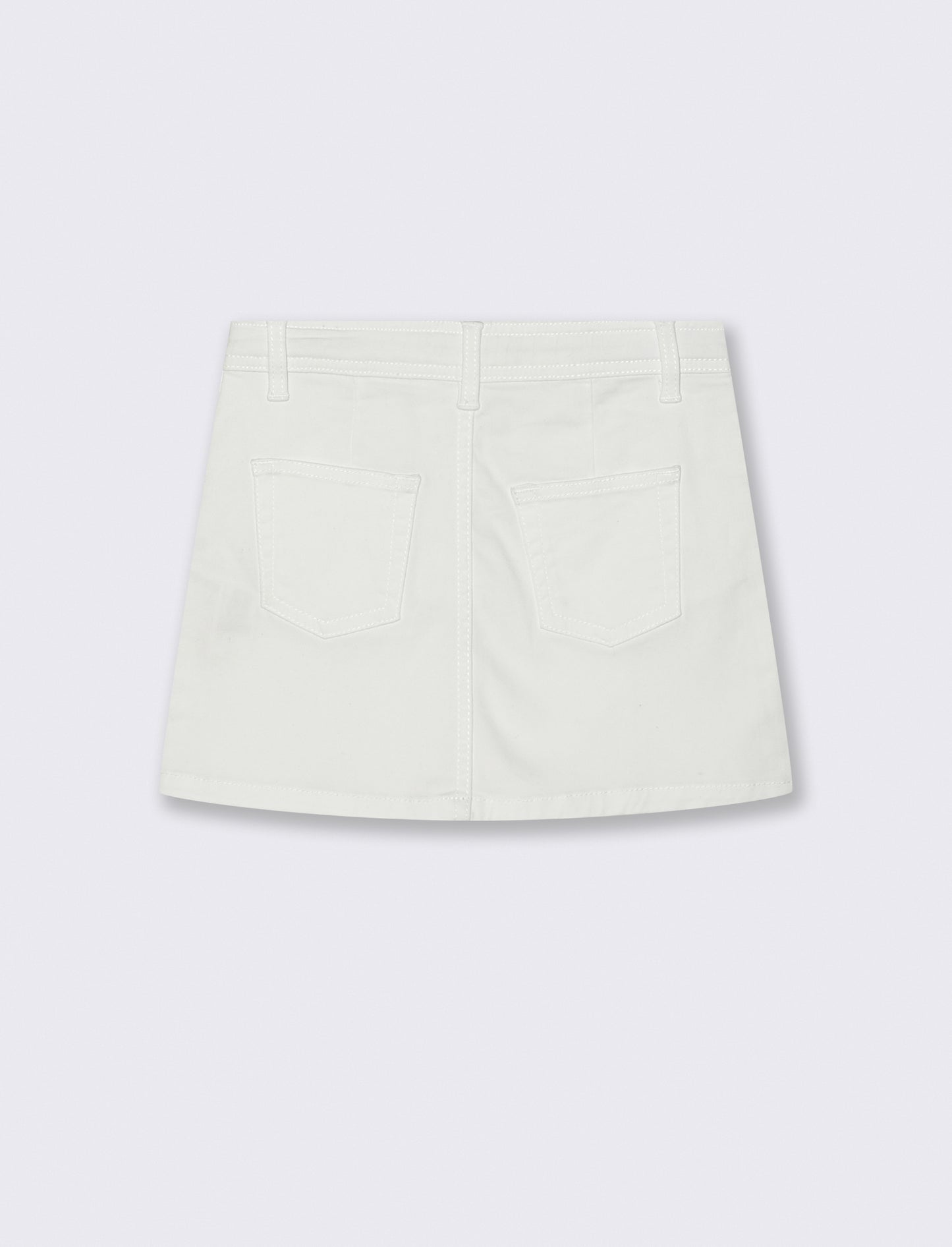 Elasticated skirt with pockets and pleats - White