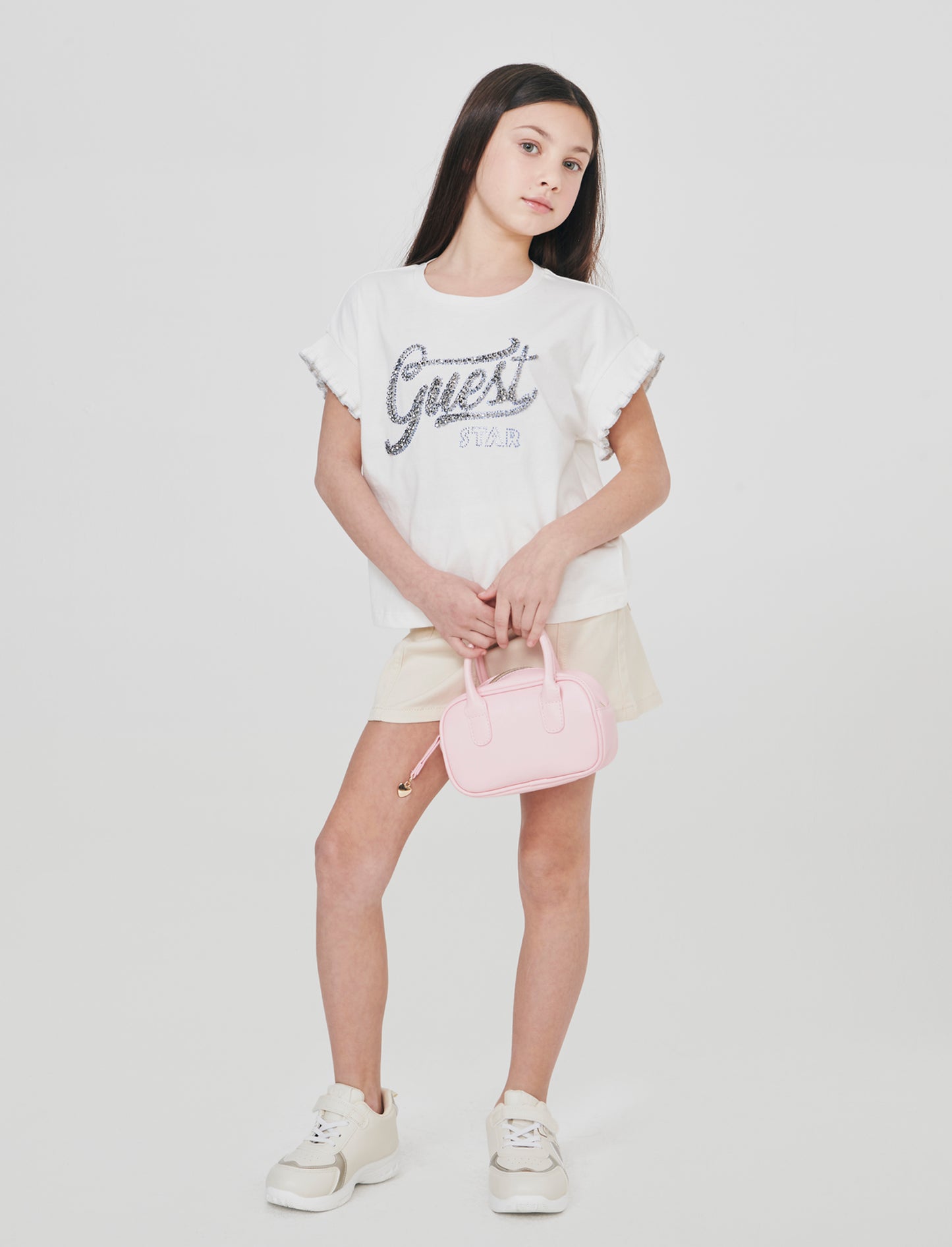 Gonna elastica con tasche e pinces - Beige