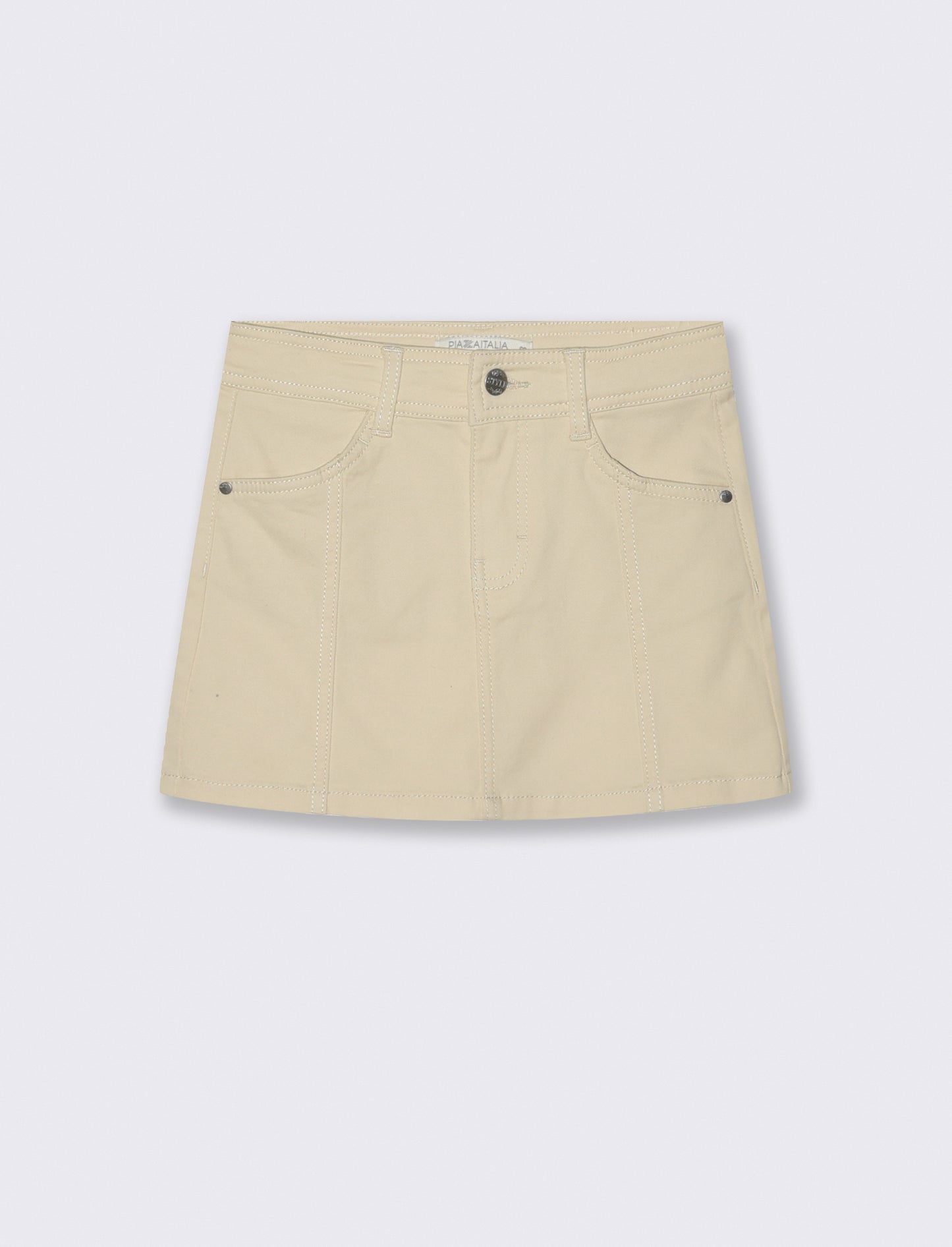 Gonna elastica con tasche e pinces - Beige
