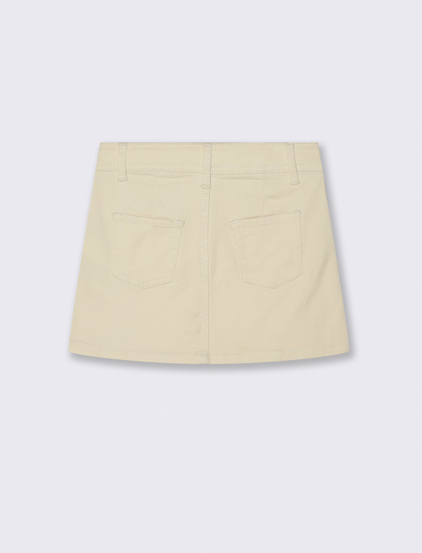 Gonna elastica con tasche e pinces - Beige