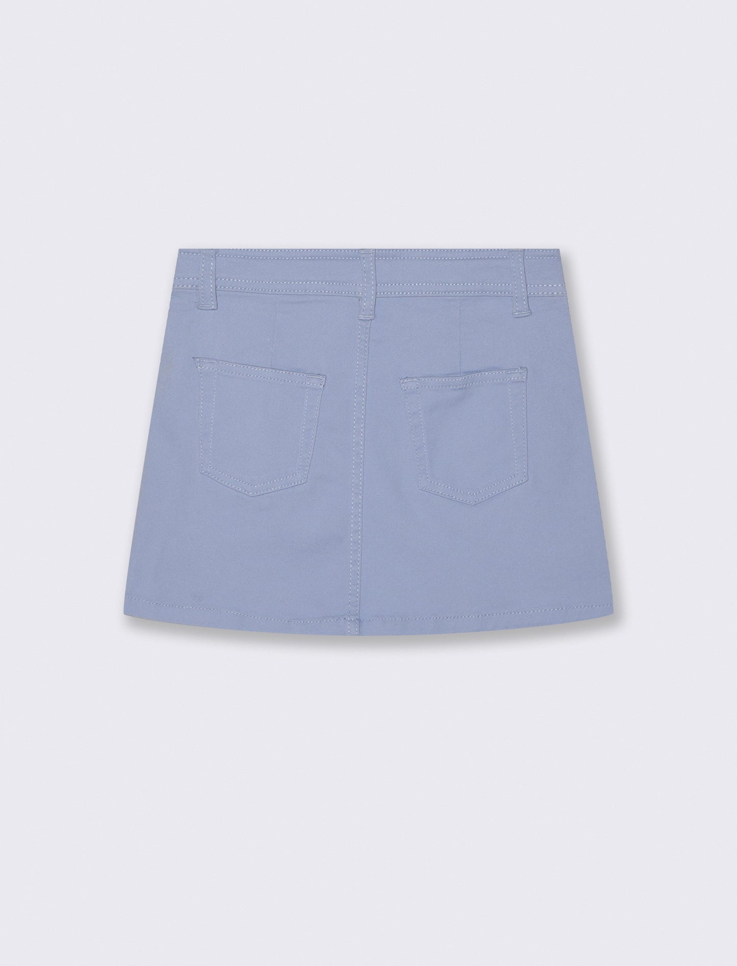 Gonna elastica con tasche e pinces - Azzurro