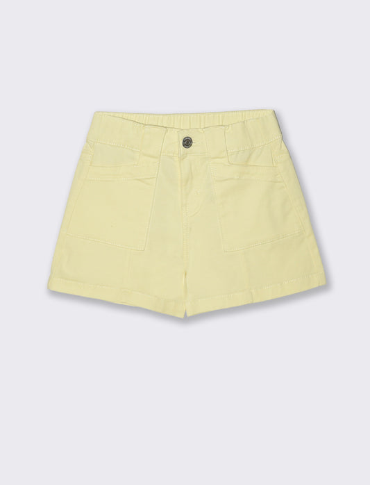 Short in cotone da bambina freschi e comodi - Giallo