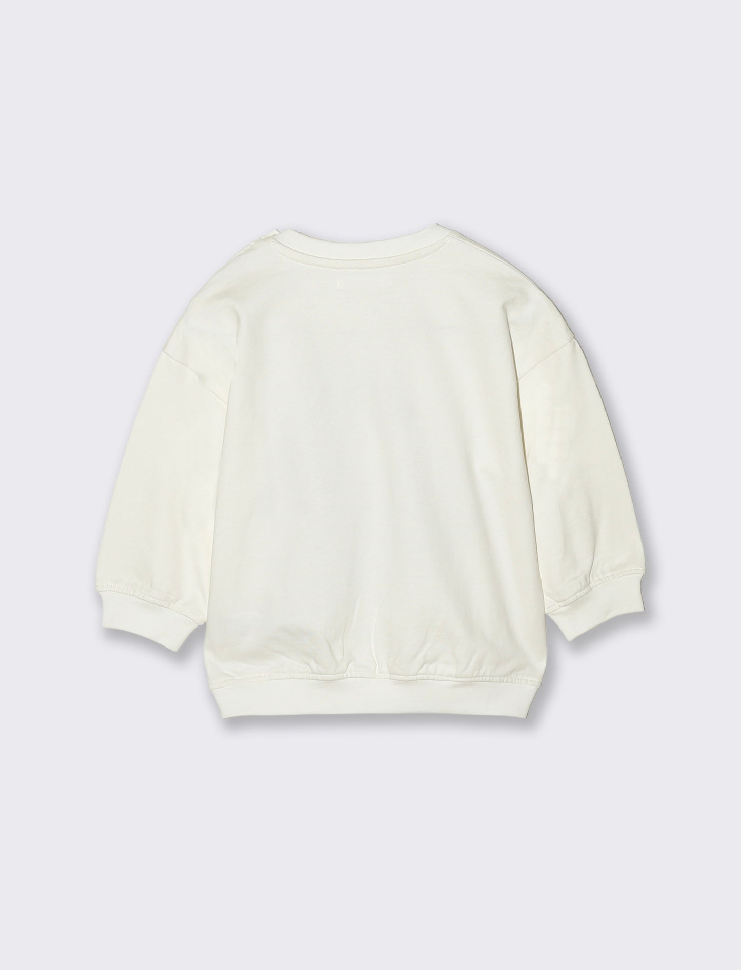 Crewneck sweatshirt with dinosaur and fringes - White
