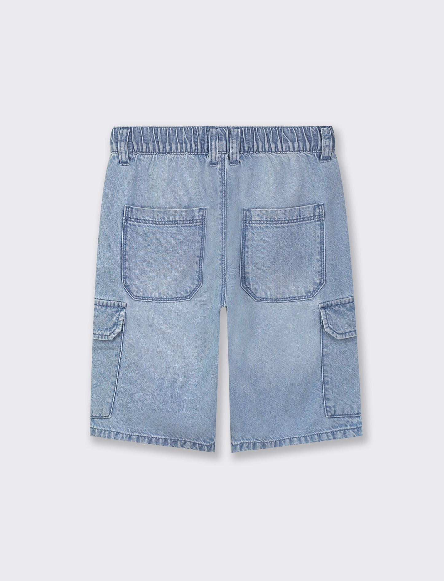 Bermuda in denim cargo - Denim