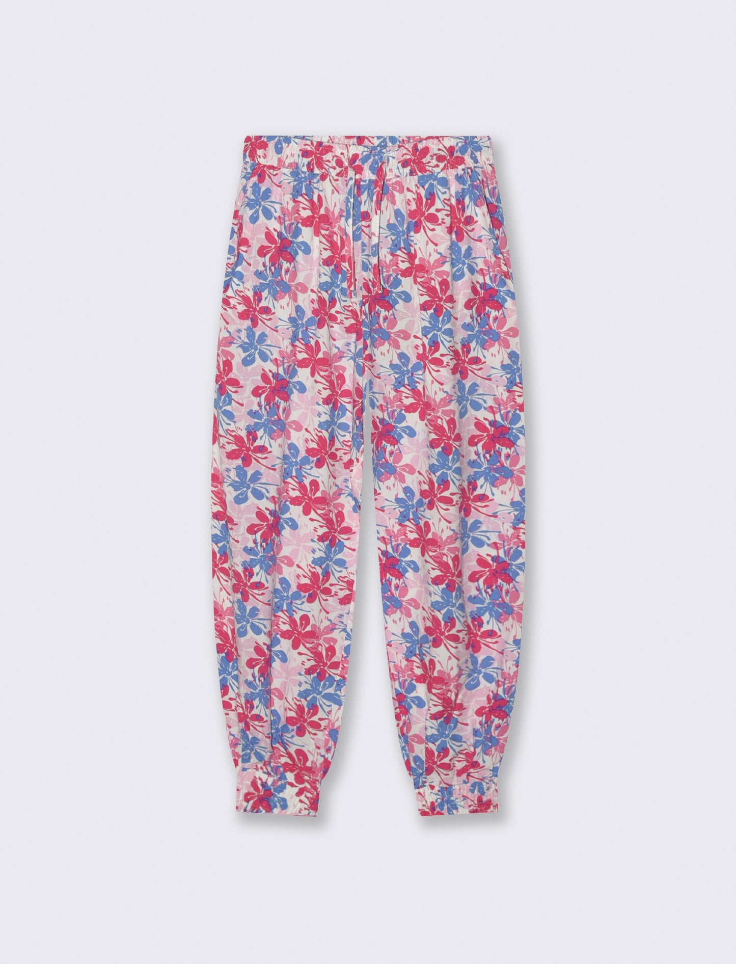 Viscose Joggers with Print and Comfort - Fuxia