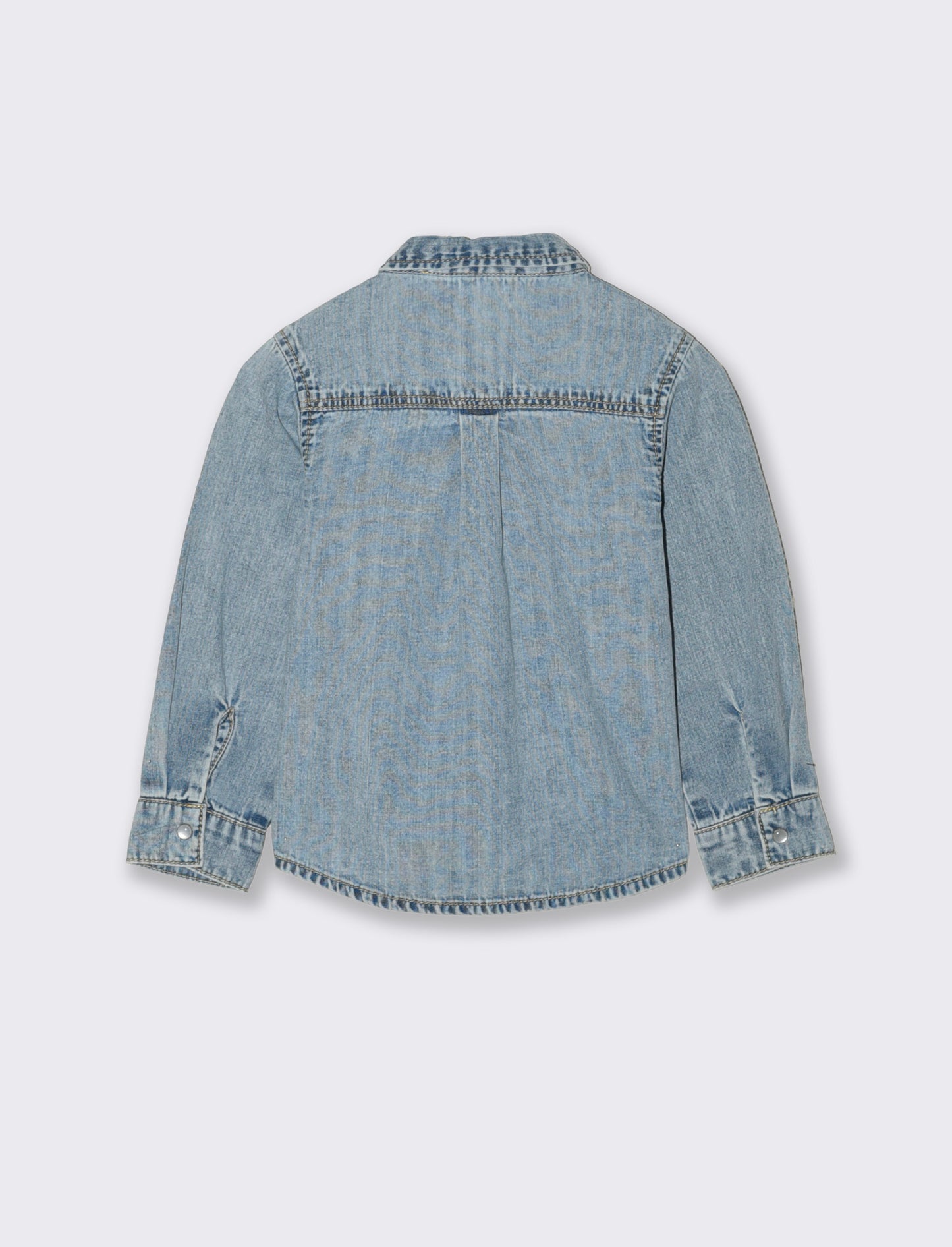 Denim shirt with ruffles and pockets - Blue