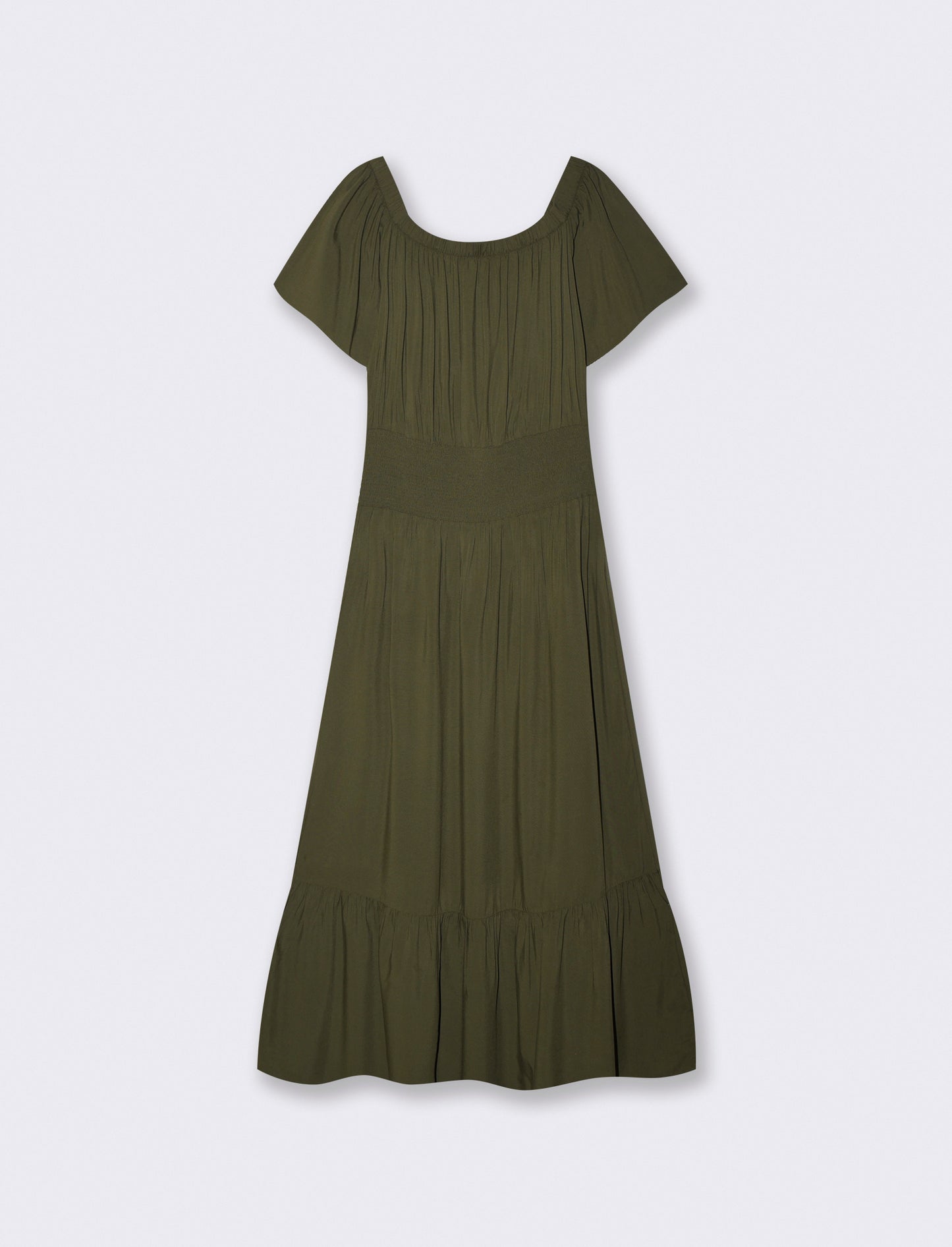 Vestito lungo off shoulder con arricciature - Kaky 1