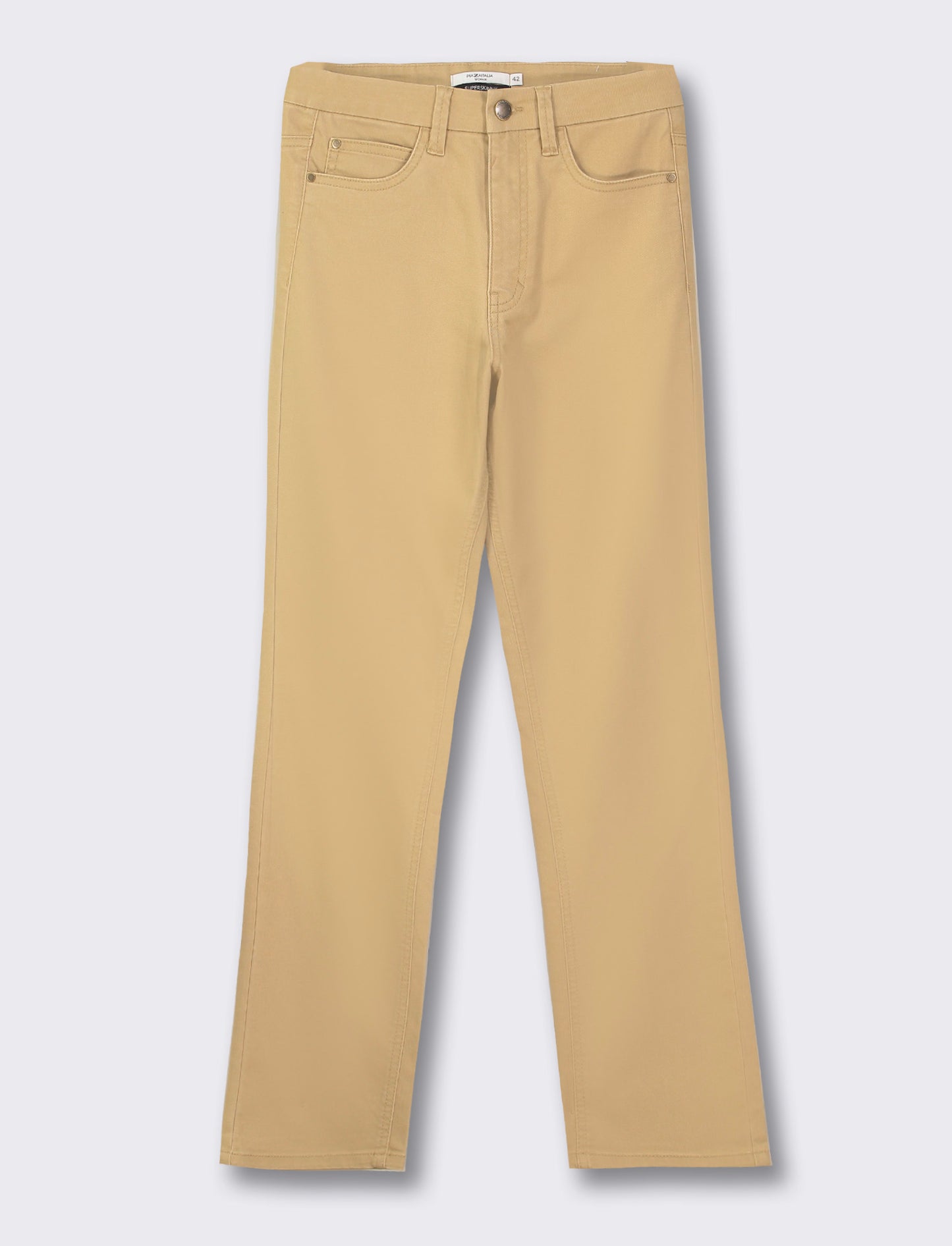 Pantalone skinny vita alta - Beige fieno