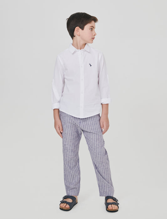 Pantaloni Misto Lino con Eleganza e Comfort - Blu