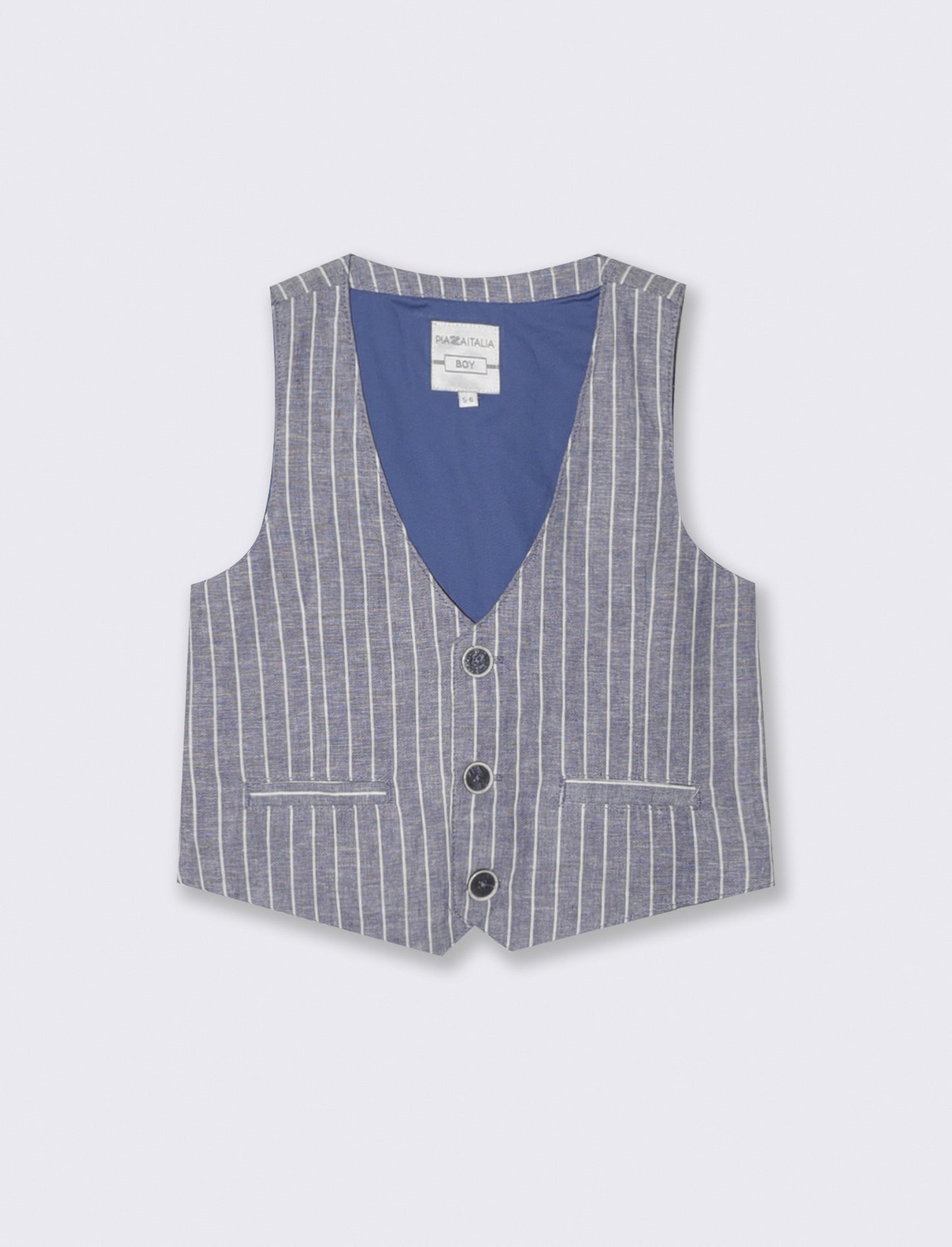 Linen blend gilet with front opening - Pattern