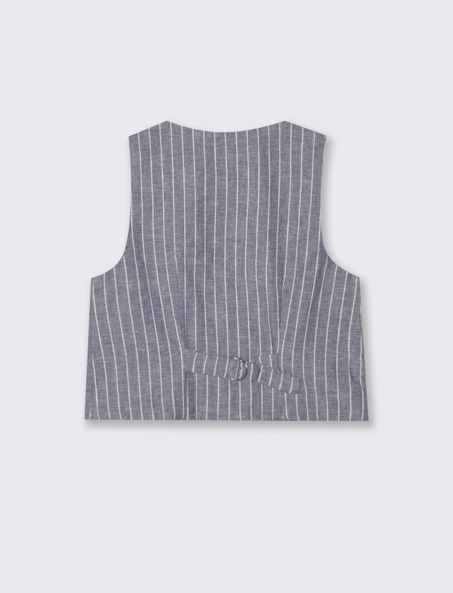 Linen blend gilet with front opening - Pattern