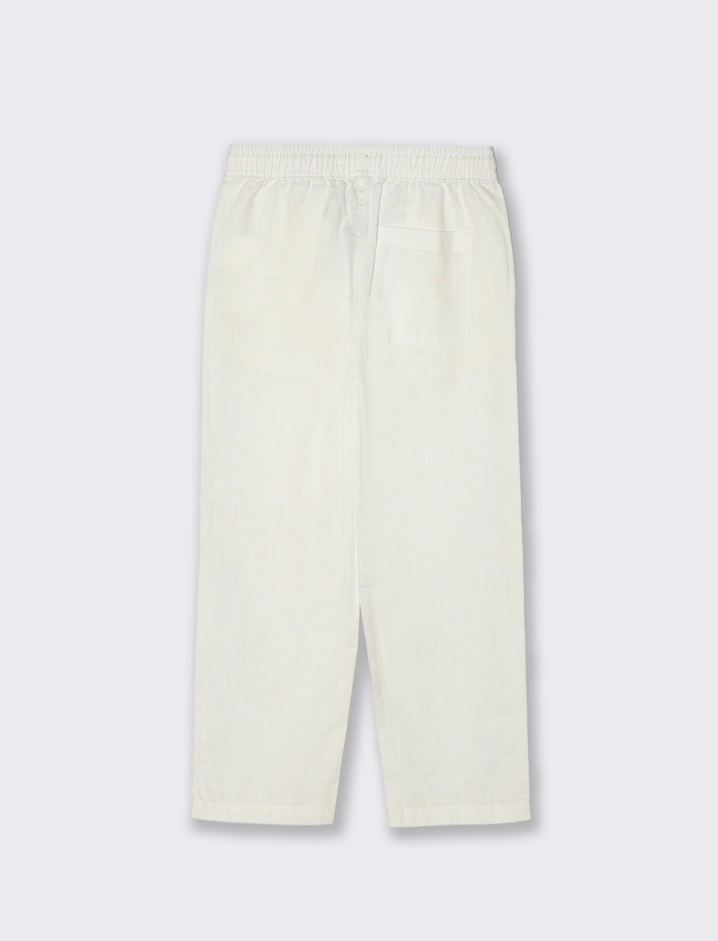 Pantaloni in misto lino con coulisse - Crema