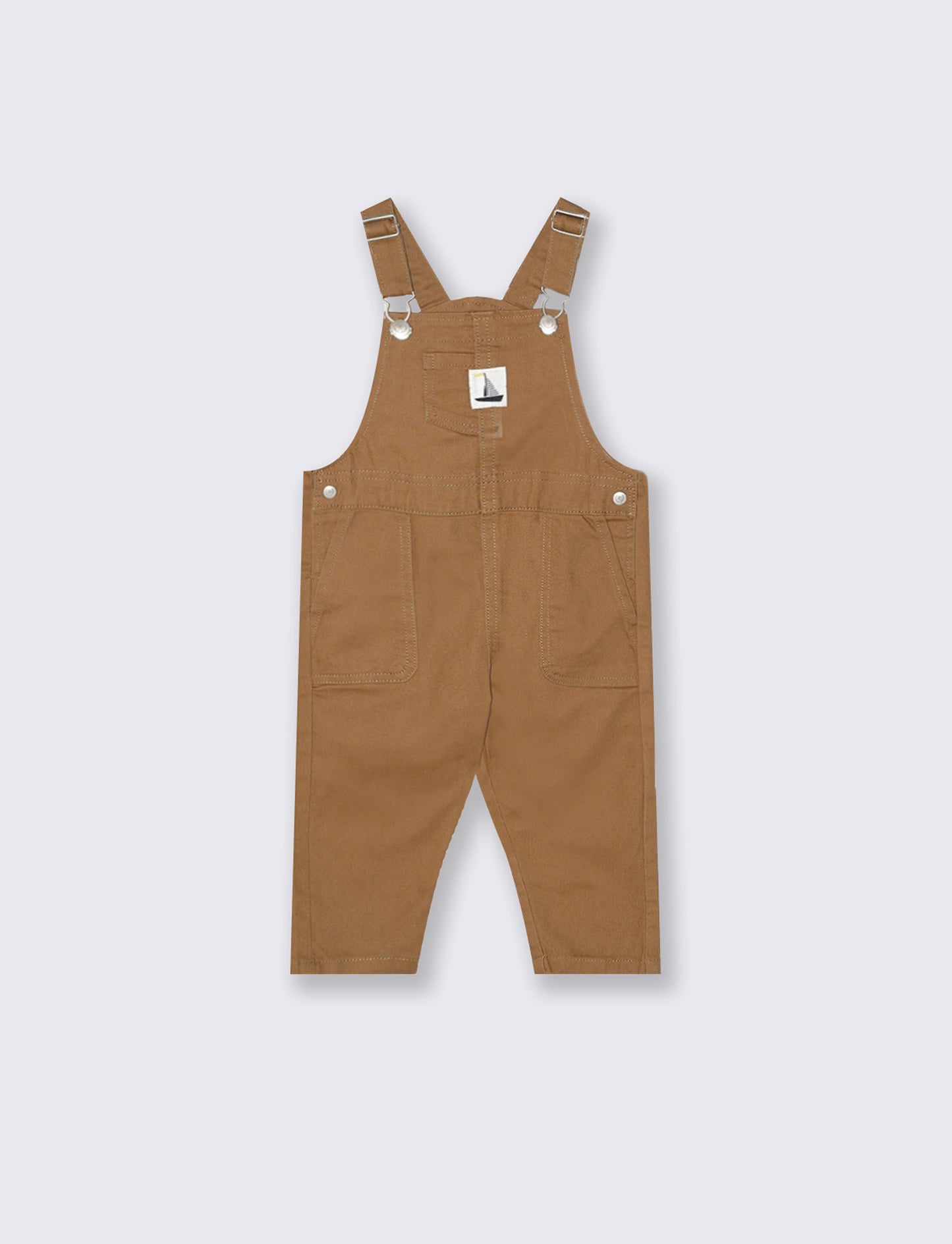Beige overalls with trendy label - Beige