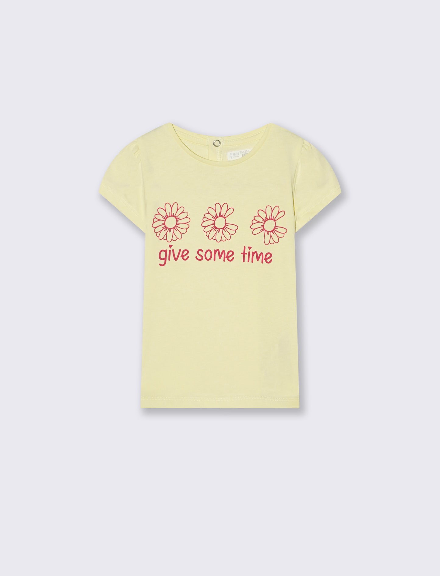 T-shirt girocollo manica corta con stampa - Giallo