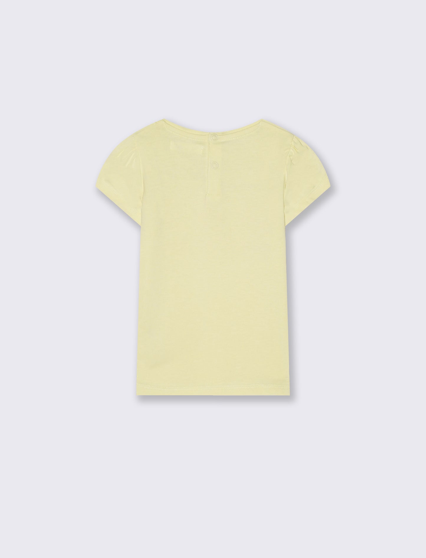 T-shirt girocollo manica corta con stampa - Giallo