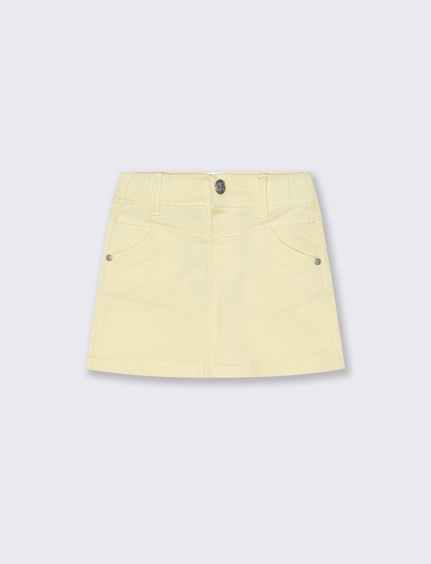 Twill skirt with pockets for spring - Yellow