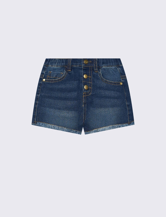 Denim shorts with front buttons - Blue