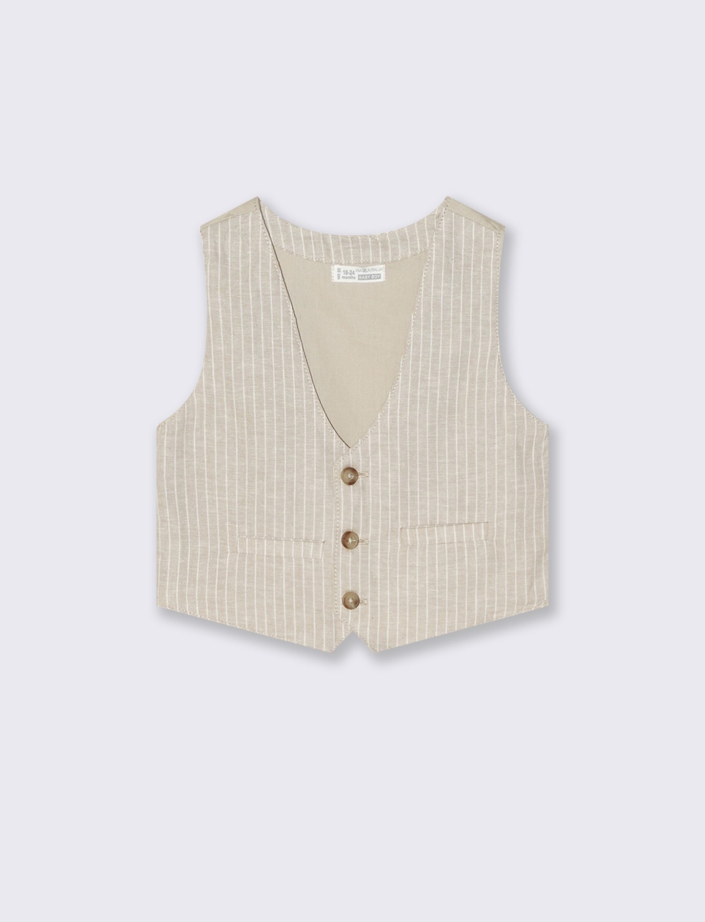 Gilet in misto lino - Beige