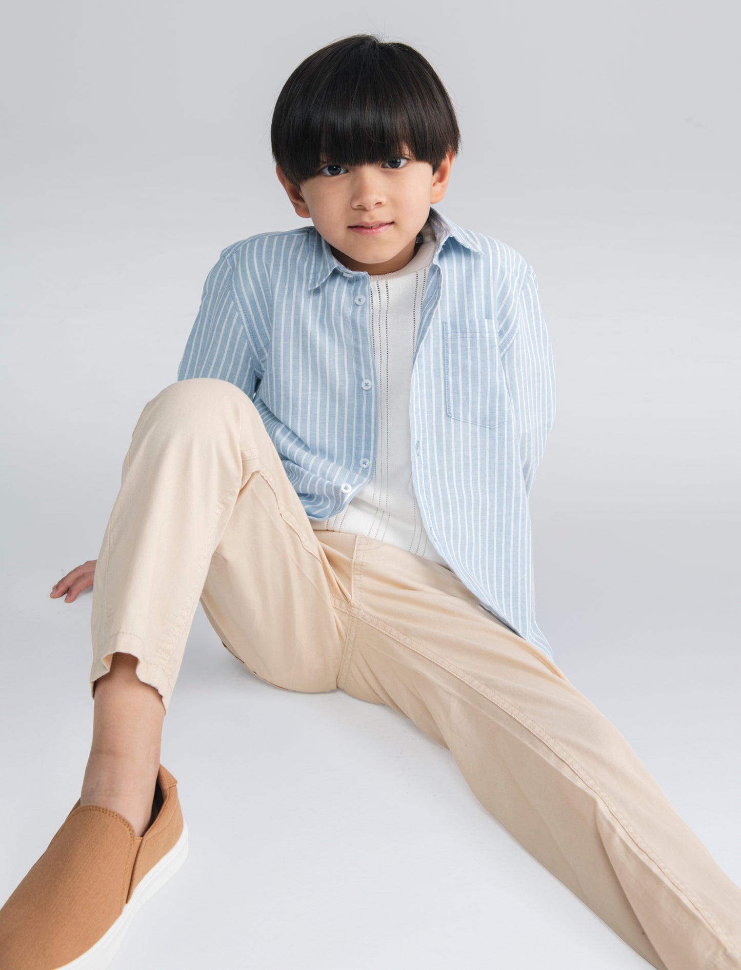 Camicia in cotone rigata con tasca - Righe
