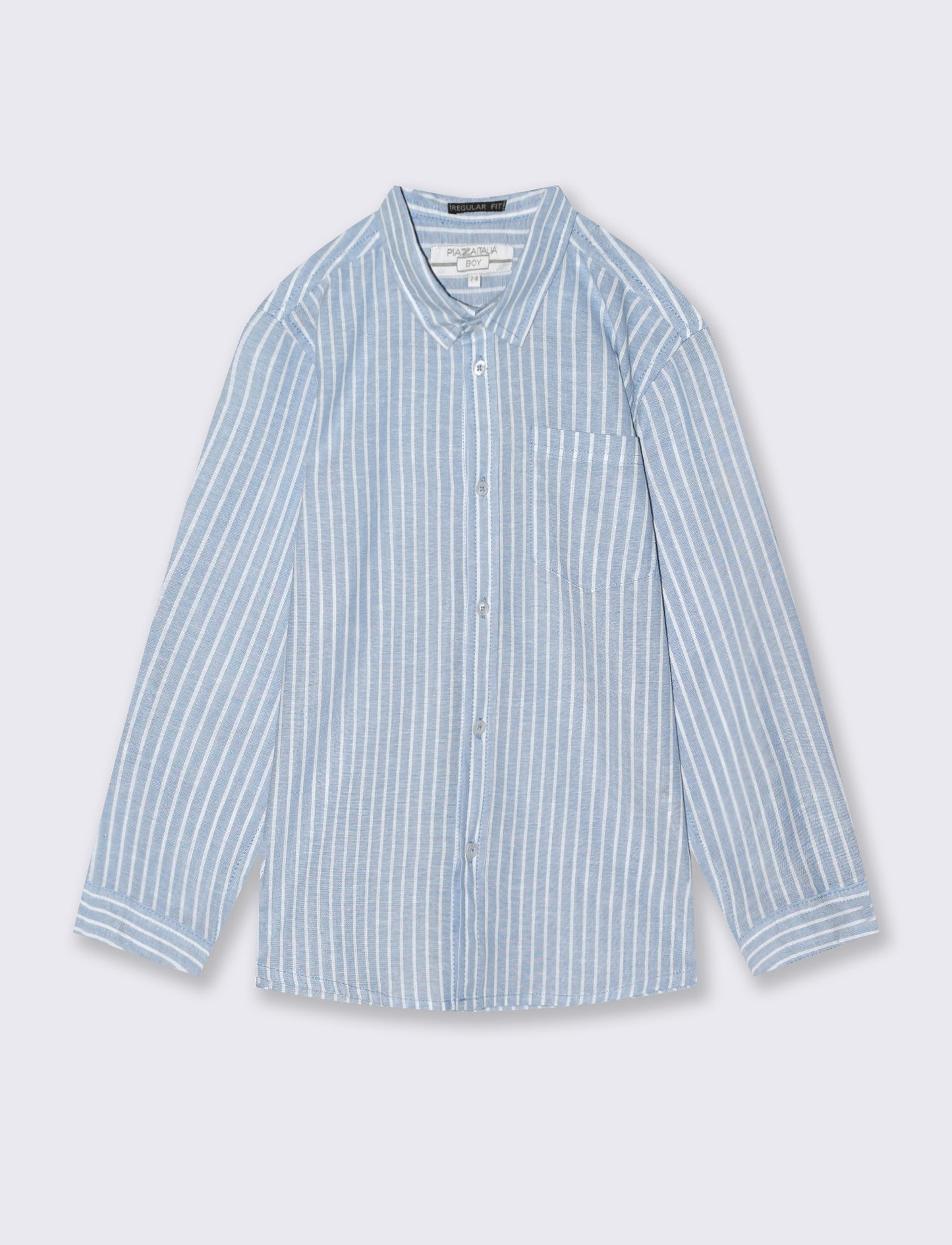 Camicia in cotone rigata con tasca - Righe