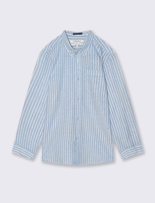 Striped cotton shirt with pocket - Pattern
