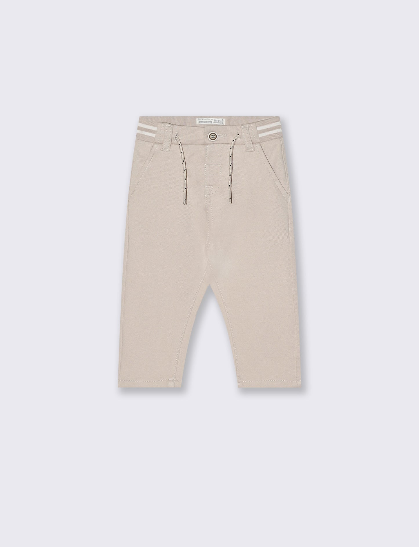 Elegant trousers in piqué fabric - Beige