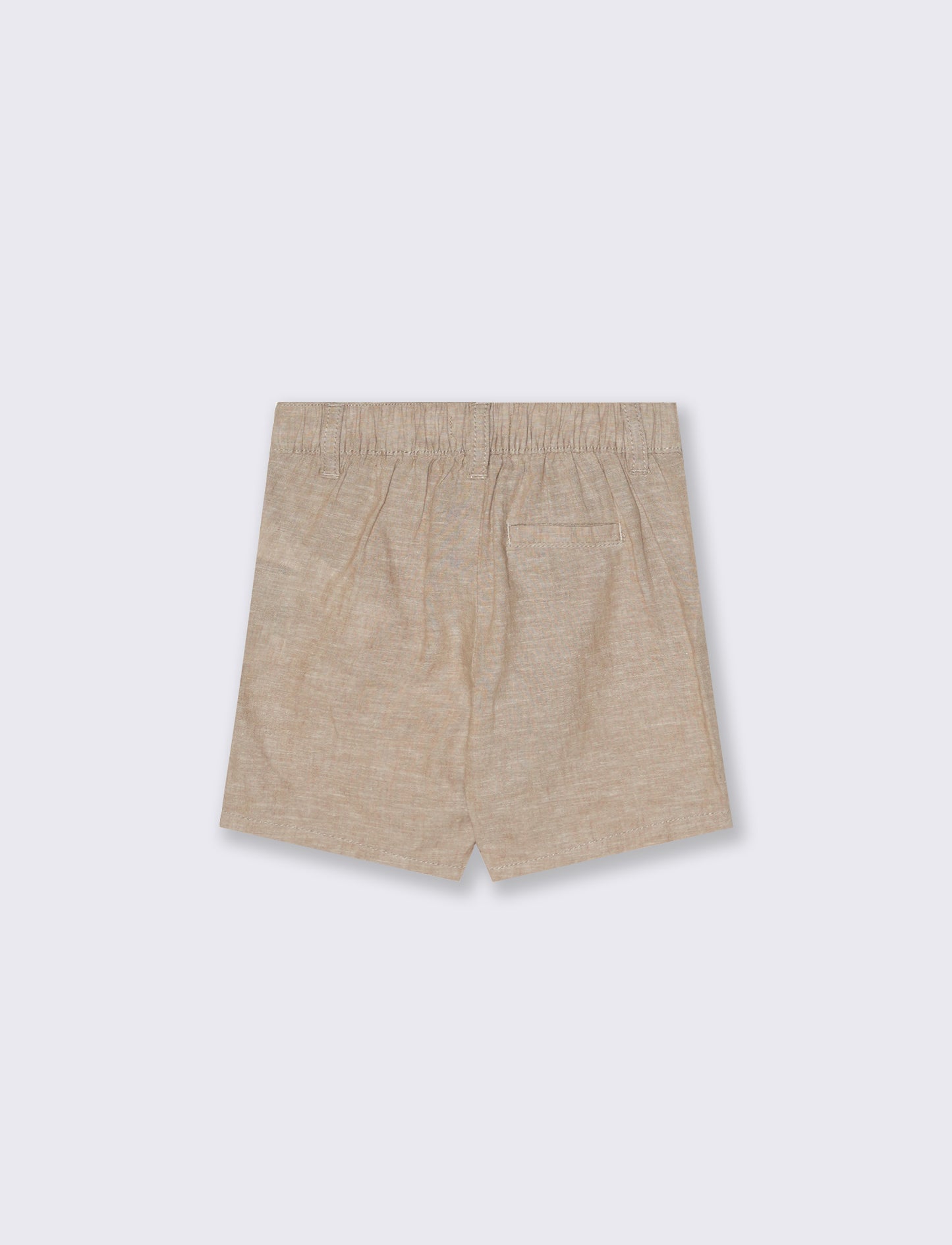 Bermuda in misto lino con tasche frontali - Beige