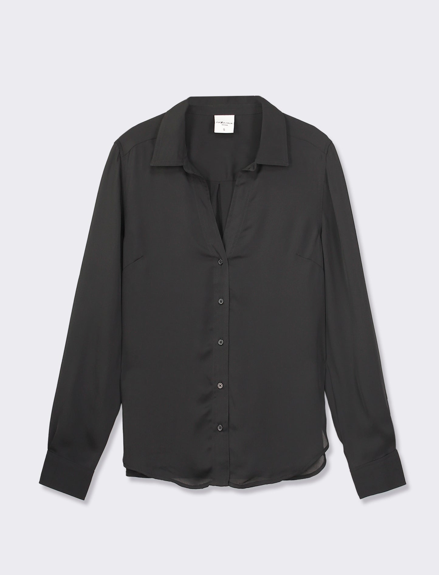 Camicia basica in georgette - Nero